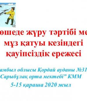 Көшеде жүру тәртібі мен мұз қатуы кезіндегі қауіпсіздік ережесі